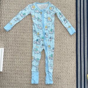 Little Sleepies Baby Zipper Romper with Elephants- Size 12-18 months